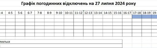 Погодинні відключення світла у Запорізькій області: графік та черги на 27 липня